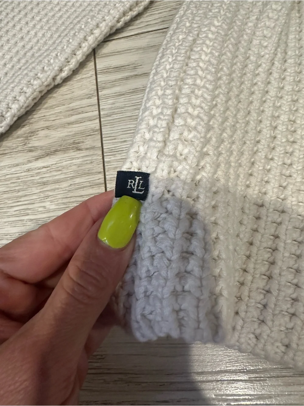 Ralph Lauren  Cream Waffle-Knit Sweater M/P
